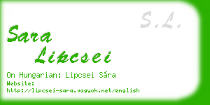 sara lipcsei business card
